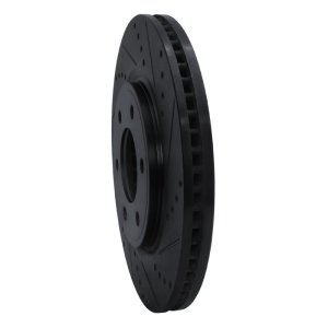 Infiniti QX80 Brake Rotor (1) - Front Right - R1 Concepts - Drilled & Slotted - Black - `07-`24